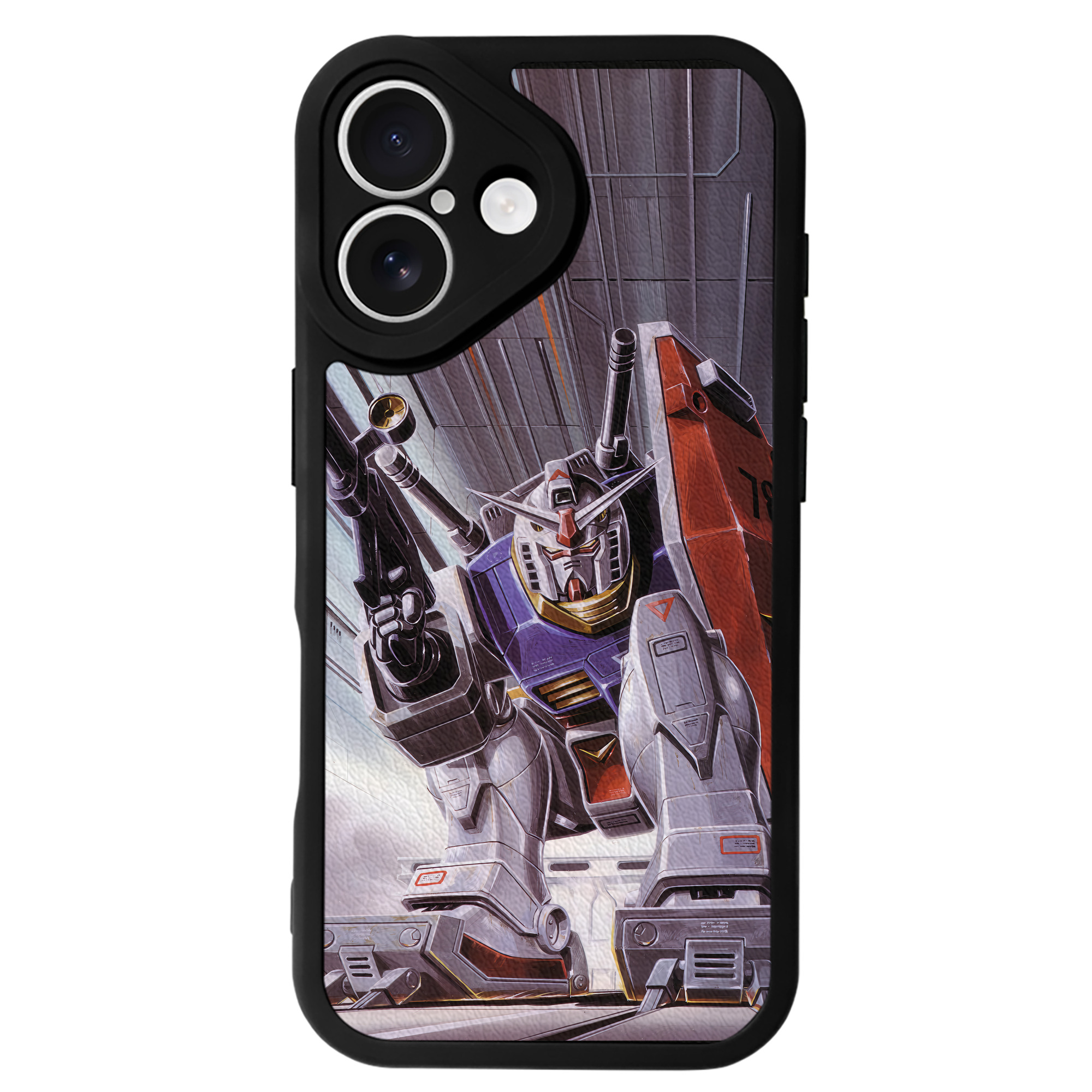 （画像用） 機動戦士ガンダム Mobile Suit Gundam 【iPhone 16シリーズ対応】シリコンスマホケース（レザー調） 材質：シリコン